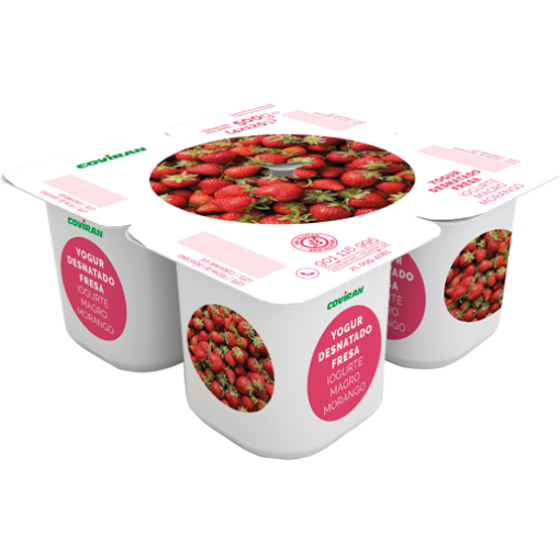Imagen de Strawberry skimmed yogurt 125 g 4-pack