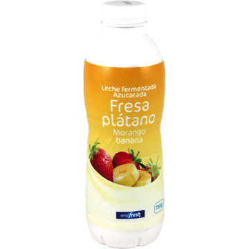 Imagen de Strawberry and banana flavor liquid yogurt 750 g