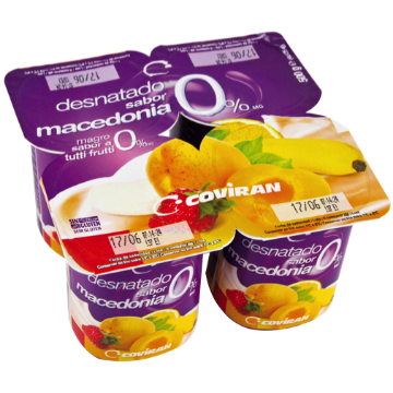 Imagen de Macedonian flavor skimmed yogurt 125 g pack 4 u