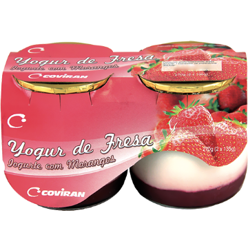 Imagen de Strawberry bilayer yogurt 135 g pack 2 u
