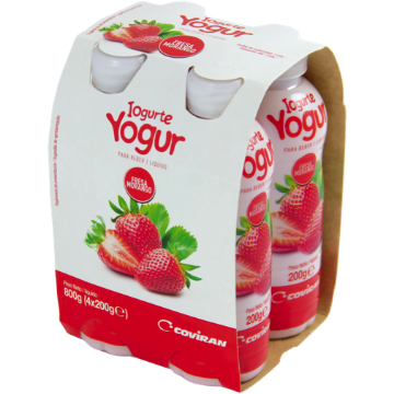 Imagen de Strawberry flavor liquid yogurt 200 g pack 4 u