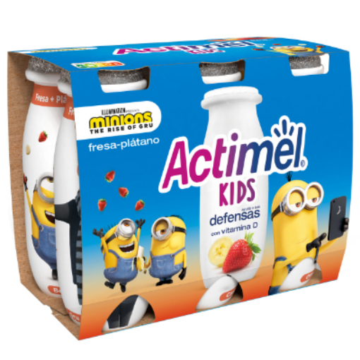 Imagen de ACTIMEL FRESA PLATANO 6X100