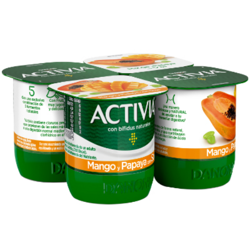 Imagen de ACTIVIA SOJA MANGO/PAPAYA 4X125 GRS