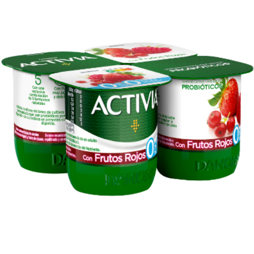 Imagen de ACTIVIA 0% FRUTOS ROJOS 4X125 GRS