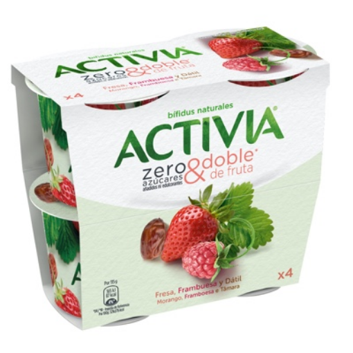 Imagen de ACTIVIA ZERO AZUC. FRES/FRAMB 4X