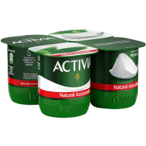 Imagen de ACTIVIA NATURAL AZUCARADO 4X125 GRS