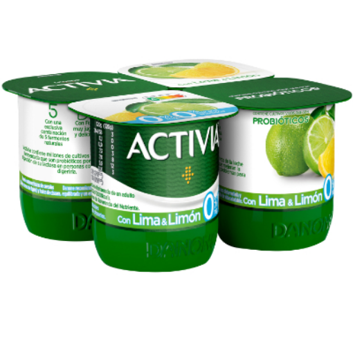 Imagen de ACTIVIA LIMA LIMON 0% 4X125