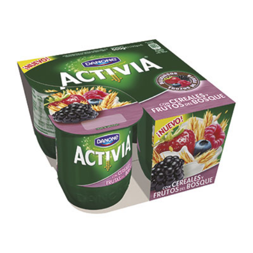 Imagen de ACTIVIA FIBRA F.BOSQUE/CEREALES 4X125G