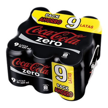 Imagen de COCA COLA ZERO LATA 33 PACK 9