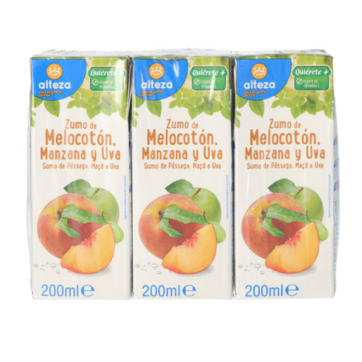 Imagen de ZUMO ALTEZA MELOCOTON MANZANA UVA 200ML PACK6