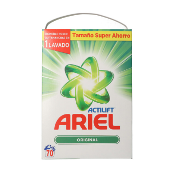 Imagen de DETERGENTE POLVO ARIEL ORIGINAL MALETA 70 LAVADOS TAMAÑO SUPER AHORRO