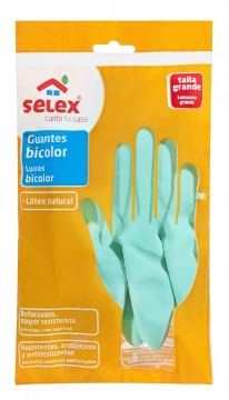 Imagen de GUANTE BICOLOR SELEX LATEX NATURAL TALLA GRANDE 1UND