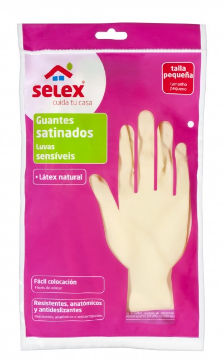 Imagen de GUANTE SATINADO SELEX LATEX NATURAL TALLA PEQUEÑA 1UND