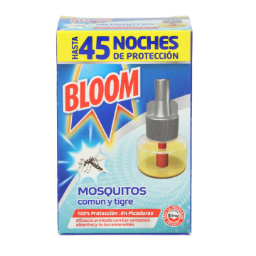 Imagen de RECAMBIO INSECTICIDA ELECTRICO BLOOM MOSQUITOS 45 NOCHES 18ML