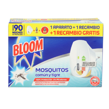 Imagen de INSECTICIDA ELECTRICO BLOOM MOSQUITOS APARATO + RECAMBIO 18ML +1 RECAMBIO GRATIS