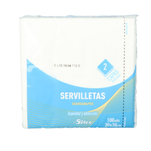 Imagen de SERVILLETA SELEX BLANCA 100UNDS 30X30CM