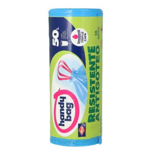 Imagen de BOLSA BASURA HANDY BAG RESISTENTE ANTIGOTEO 10UNDS 50L